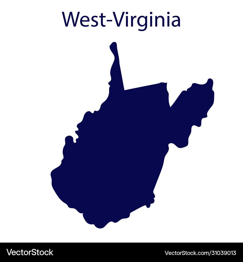 West Virginia State Silhouette Vector Image