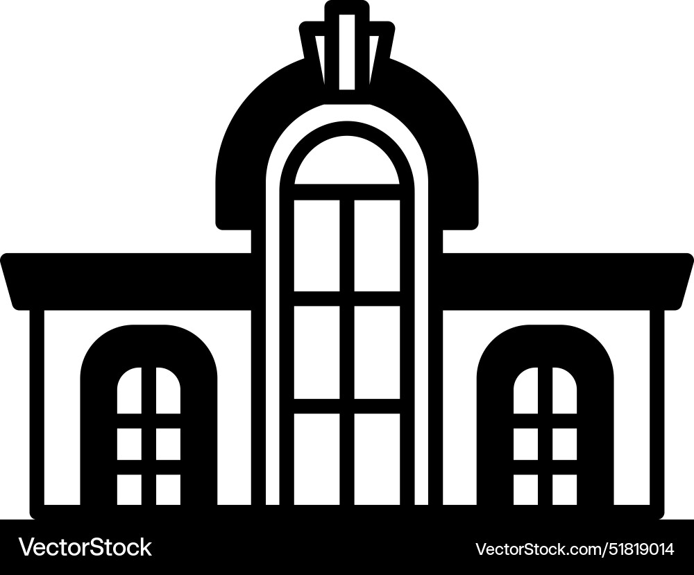 A large building with archway and many A large building with archway and many vector image