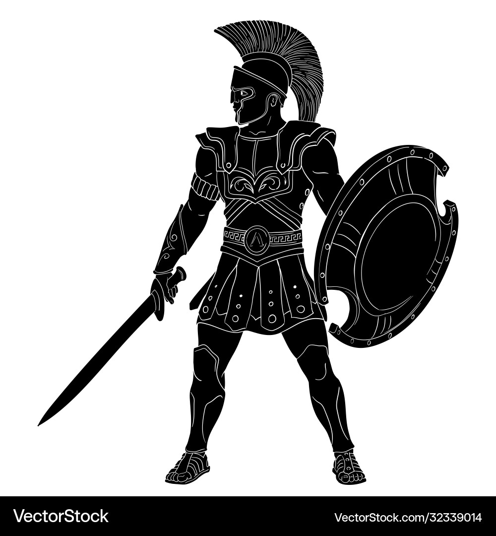 Ancient Greek Warrior Vector Image