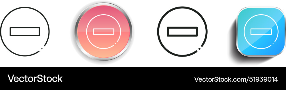 Button icon thin linear regular and style Button icon thin linear regular and style vector image
