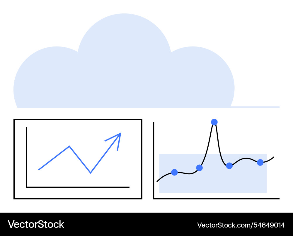 Cloud-based data analytics visualizing growth Vector Image