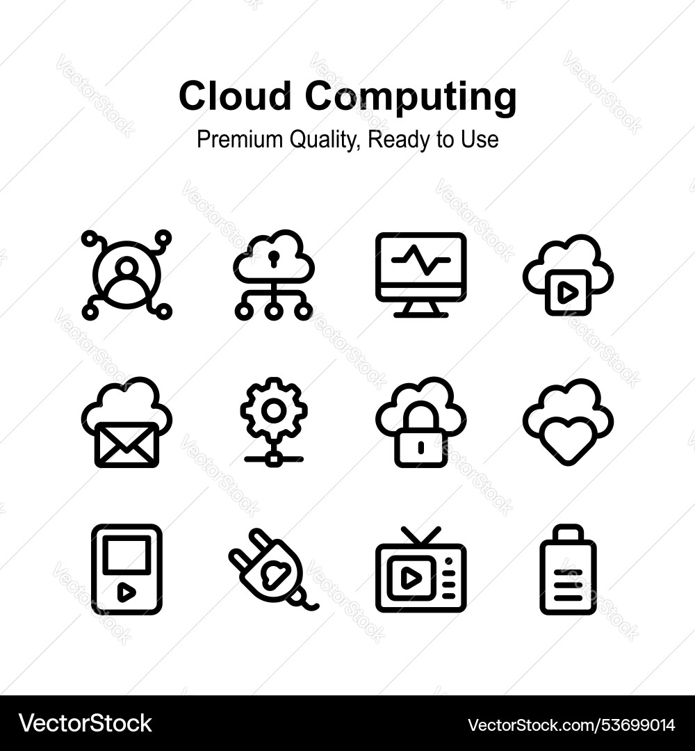 Cloud computing icons ready to use in websites vector image