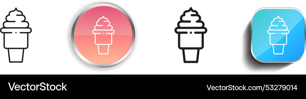 Dessert icon thin linear regular and button style vector image