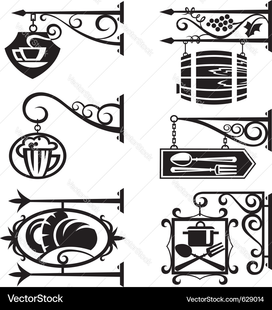 Food & Beverage Sign Collection vector image