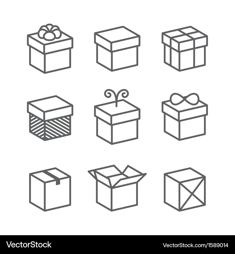 Gift Box Icons - Holiday Presents vector image