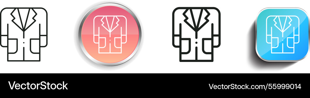 Lab coat icon thin linear regular and button Lab coat icon thin linear regular and button vector image