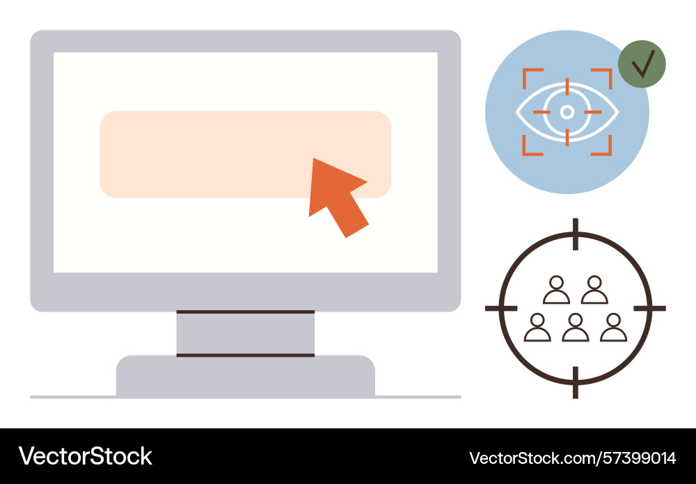 User interface navigation with click action User interface navigation with click action Vector Image