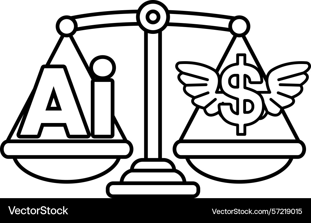 A scale with the letters ai on one side A scale with the letters ai on one side vector image