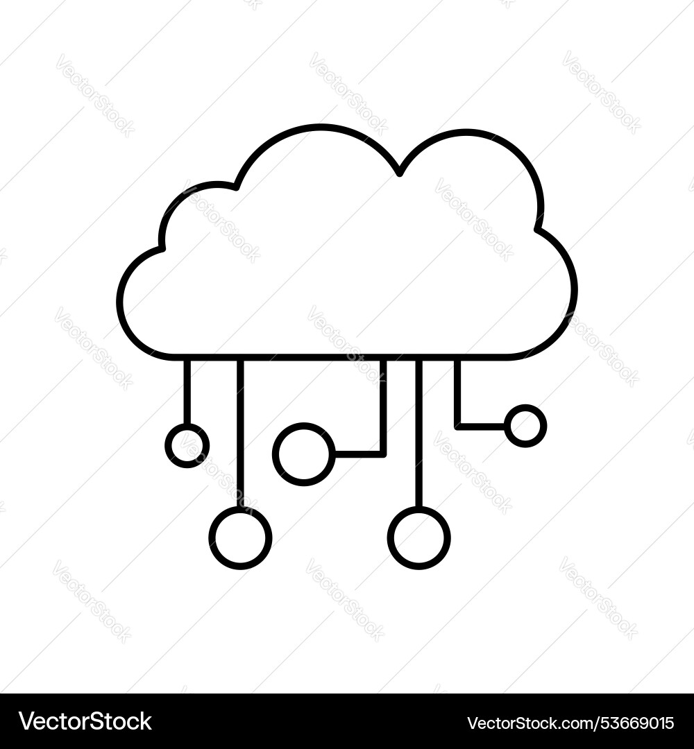 Cloud computing icon outline style design Vector Image
