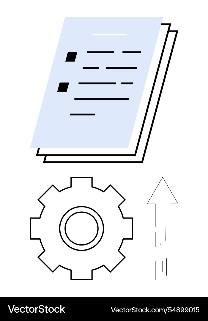 Document management with automation concept Vector Image