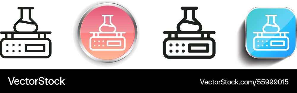 Lab scale icon thin linear regular and button Lab scale icon thin linear regular and button Vector Image