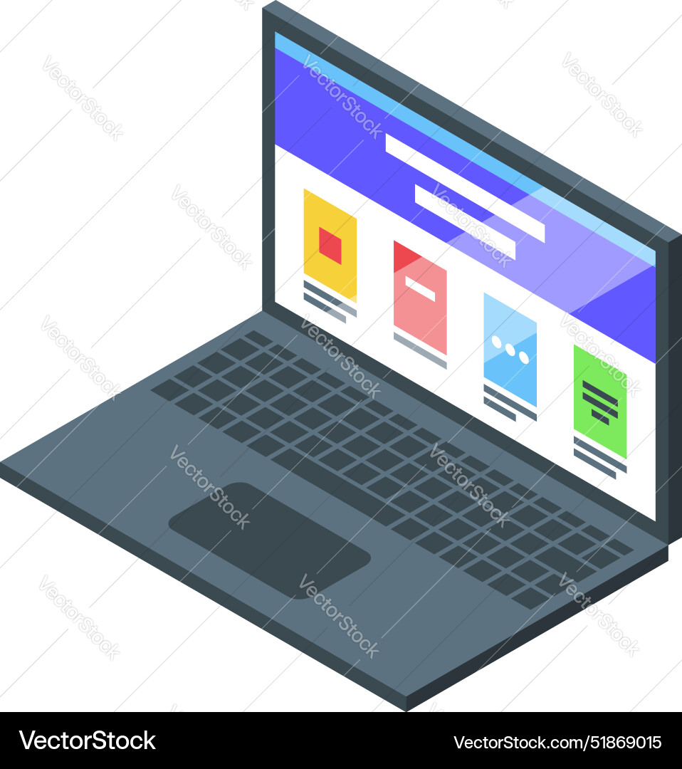 Laptop showing web design and programming Laptop showing web design and programming vector image