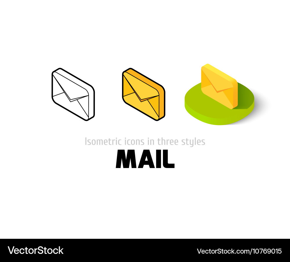 Mail icon in different style vector image