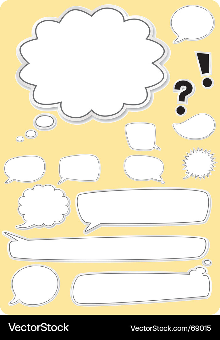 Speech Bubbles and Text Boxes Vector Image