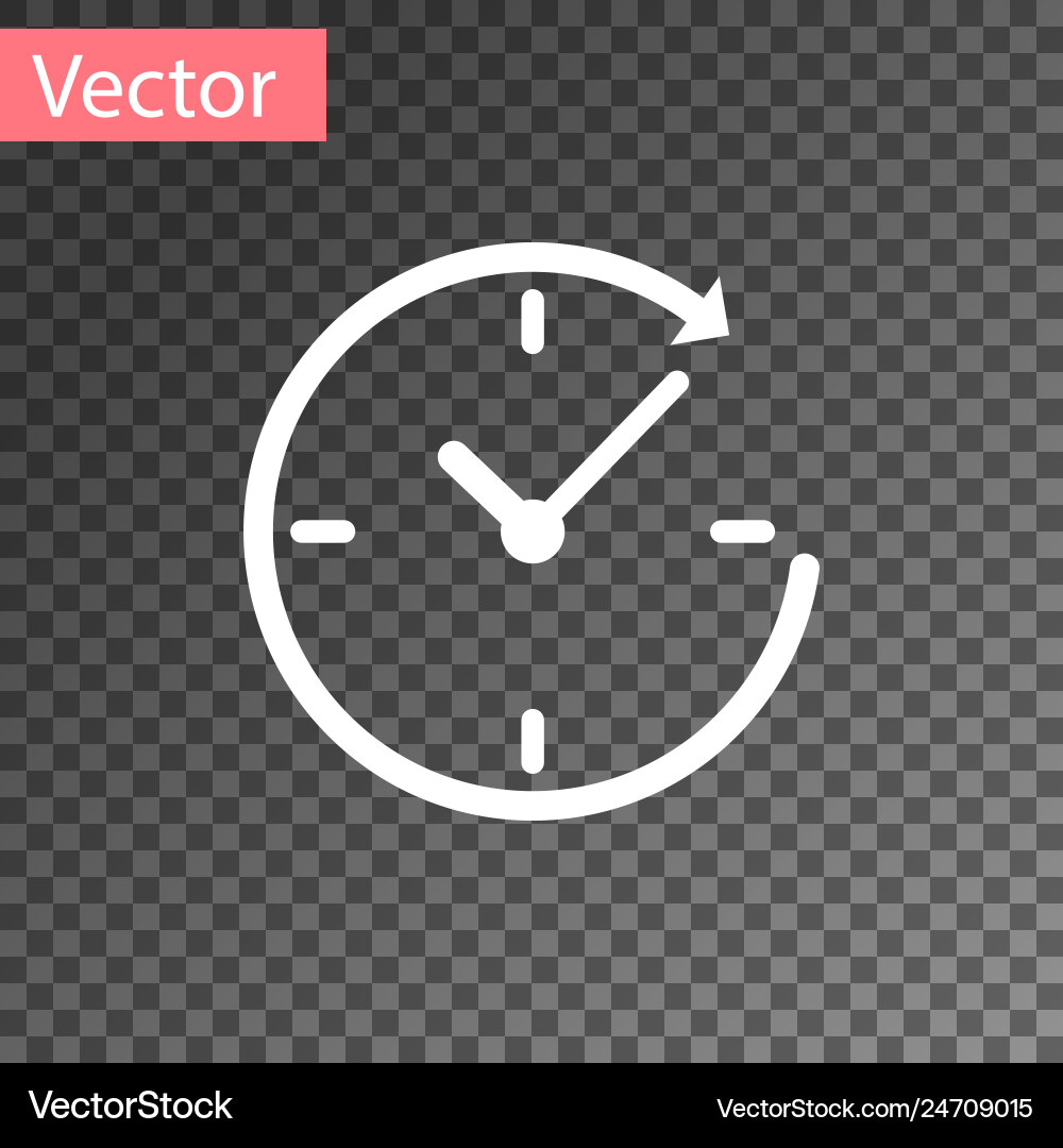 White clock with arrow icon isolated vector image