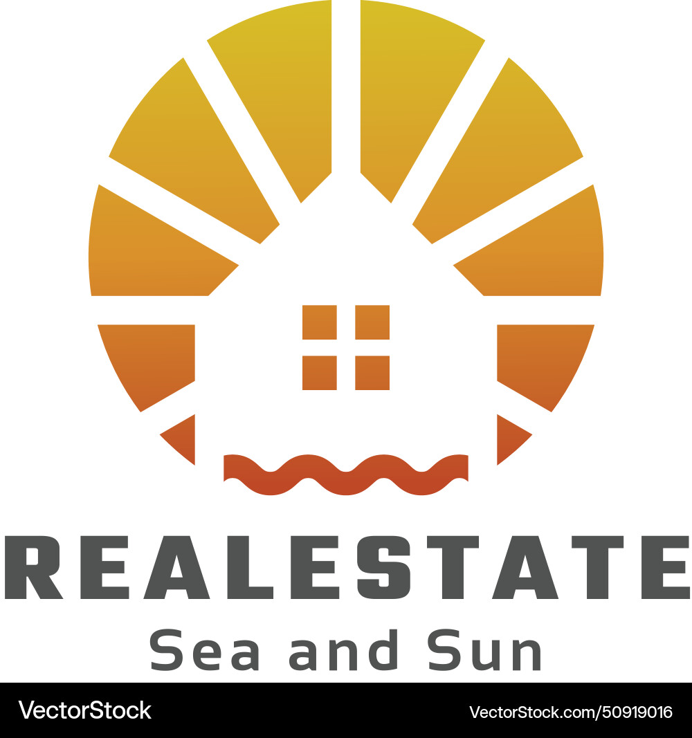 Beach real estate logo Royalty Free Vector Image