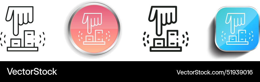 Button icon thin linear regular and style vector image