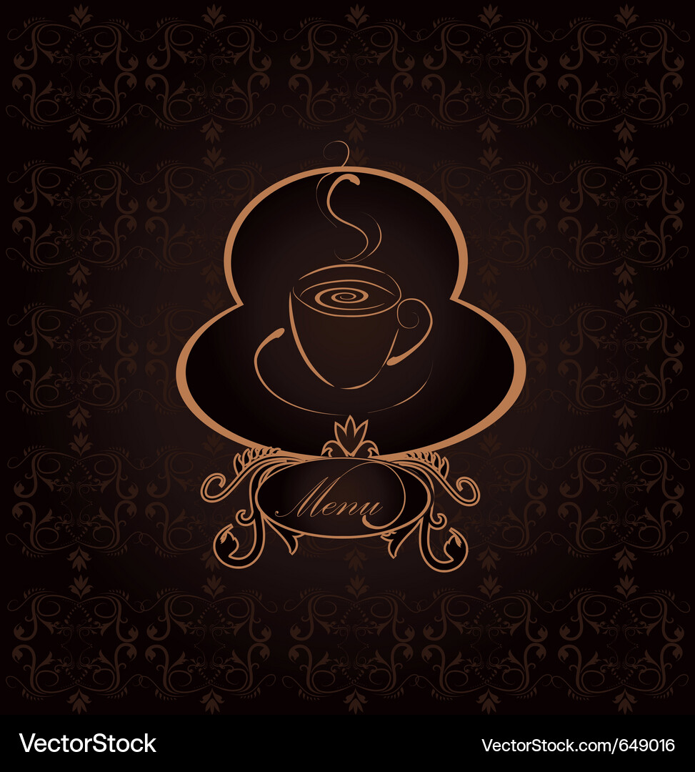 Coffee Scroll Pattern Vector Image