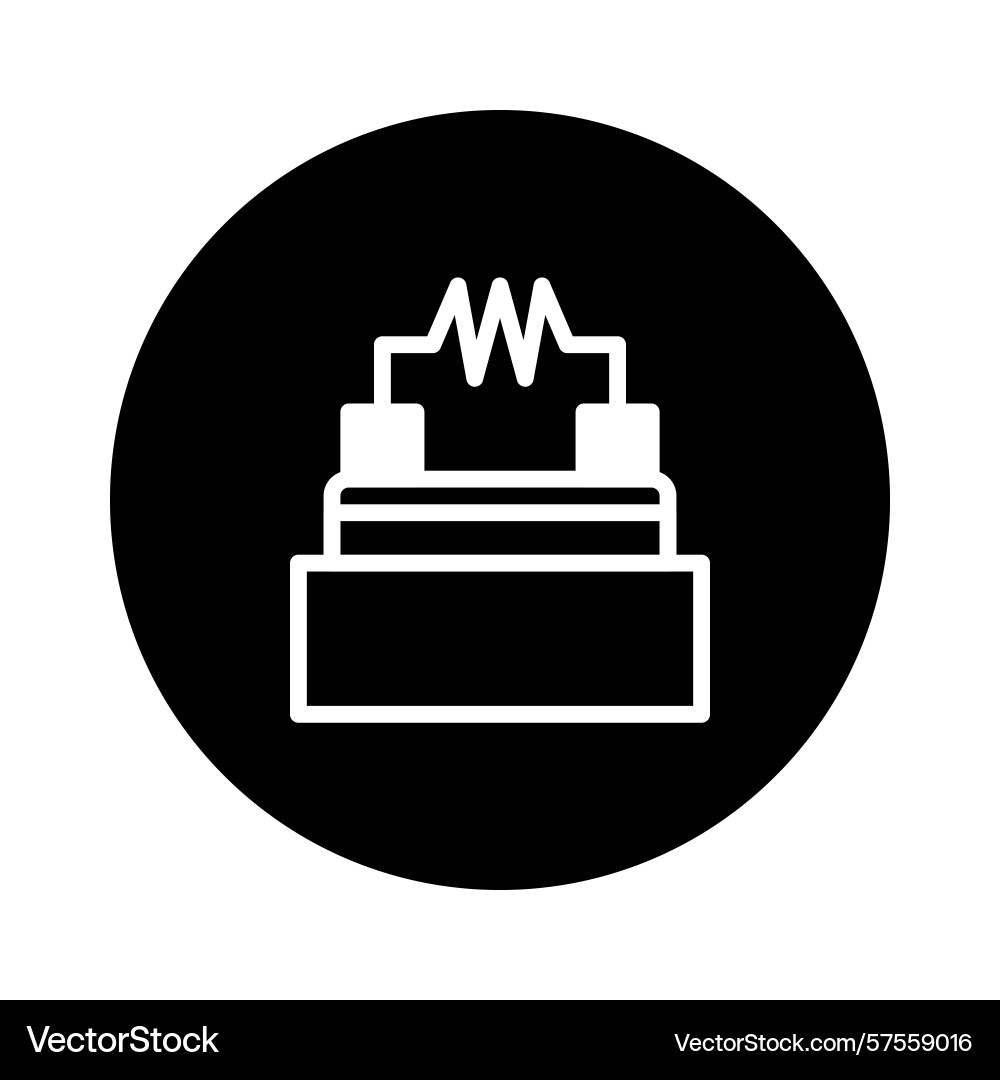 Electronic component icon displaying resistor Vector Image