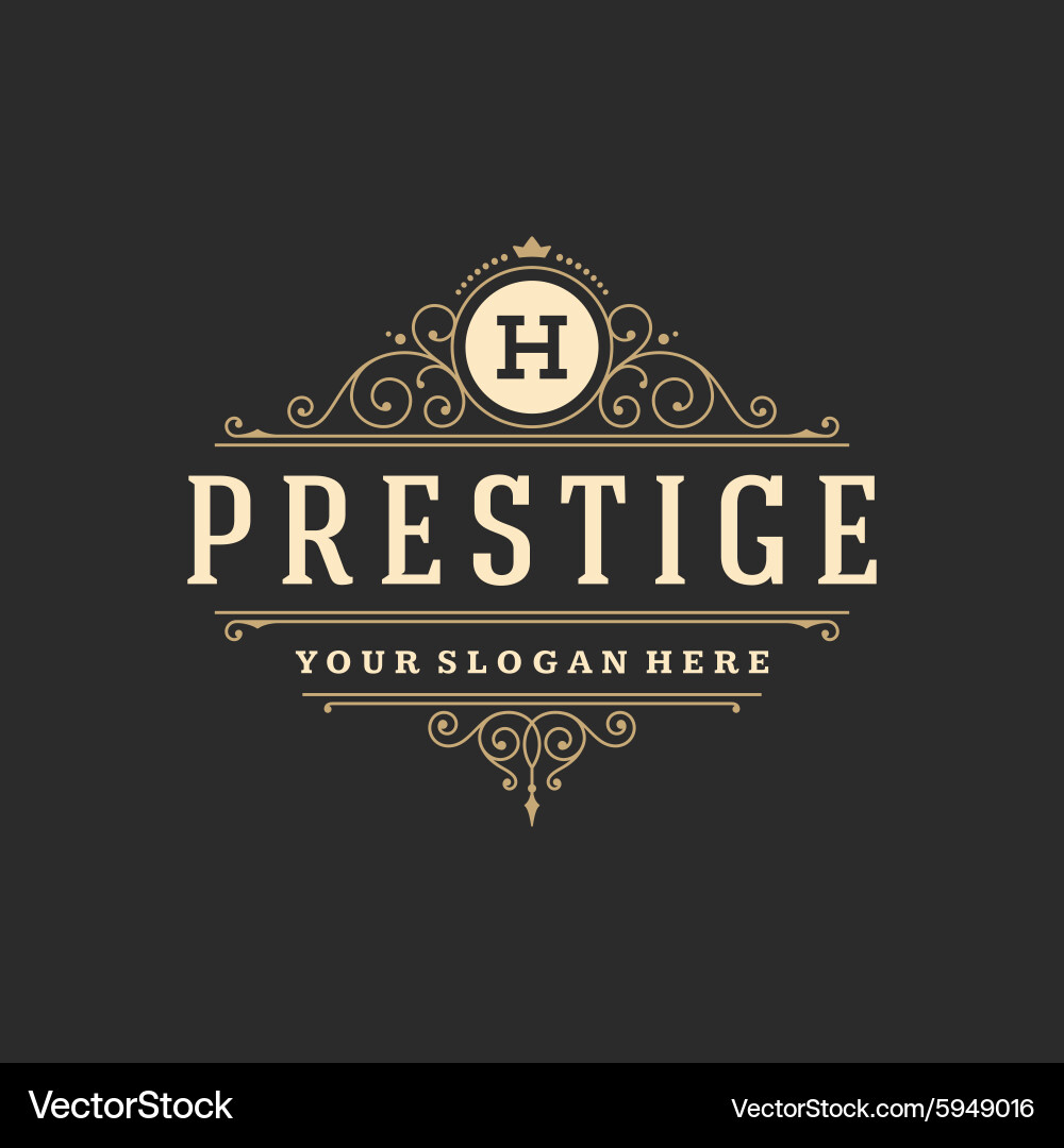 Elegant Ornate Logo Template Vector Image