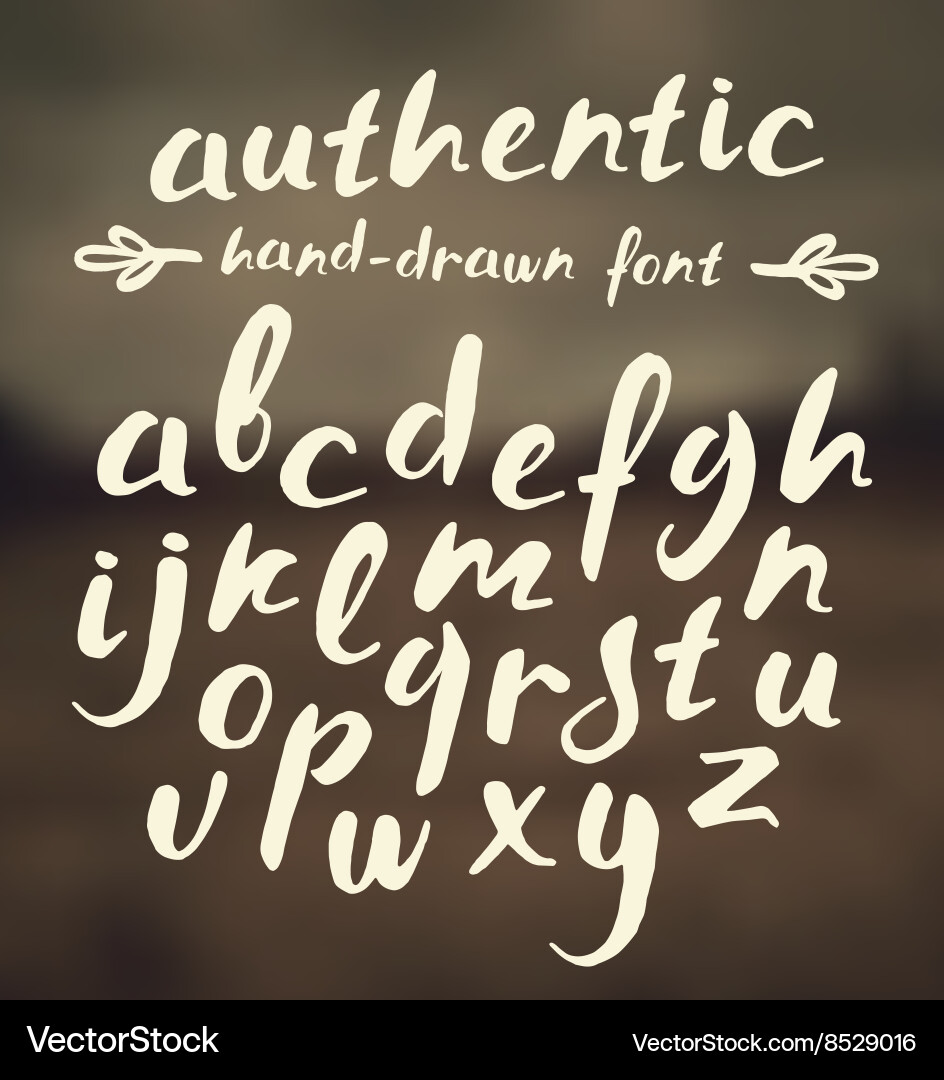 Handwritten brush script vector image