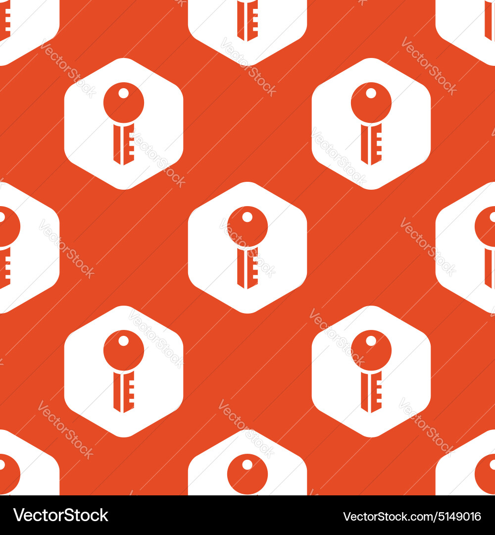 Orange hexagon key pattern Vector Image