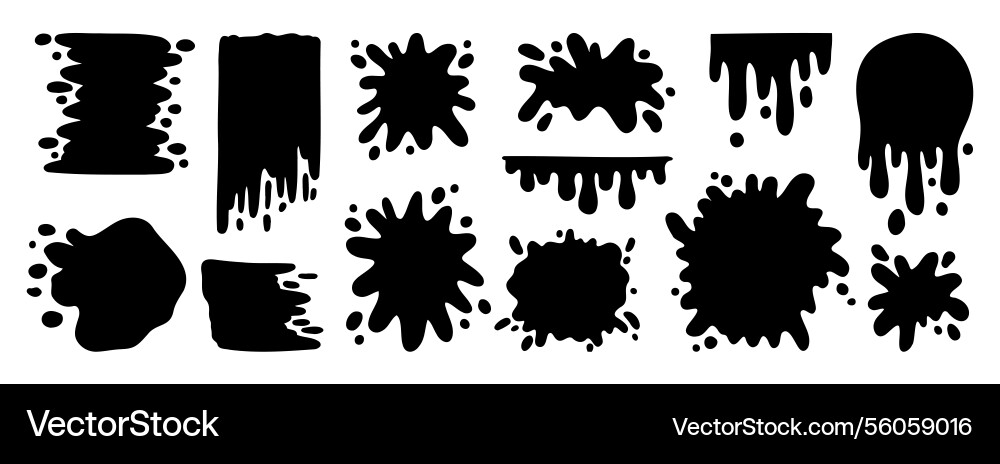 Paint splatter and different blob splash shapes Paint splatter and different blob splash shapes vector image