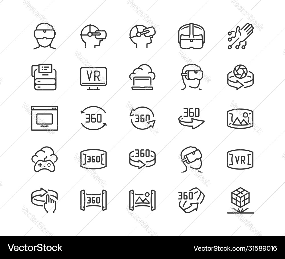 Virtual and augmented reality 360 degree rotation Virtual and augmented reality 360 degree rotation vector image