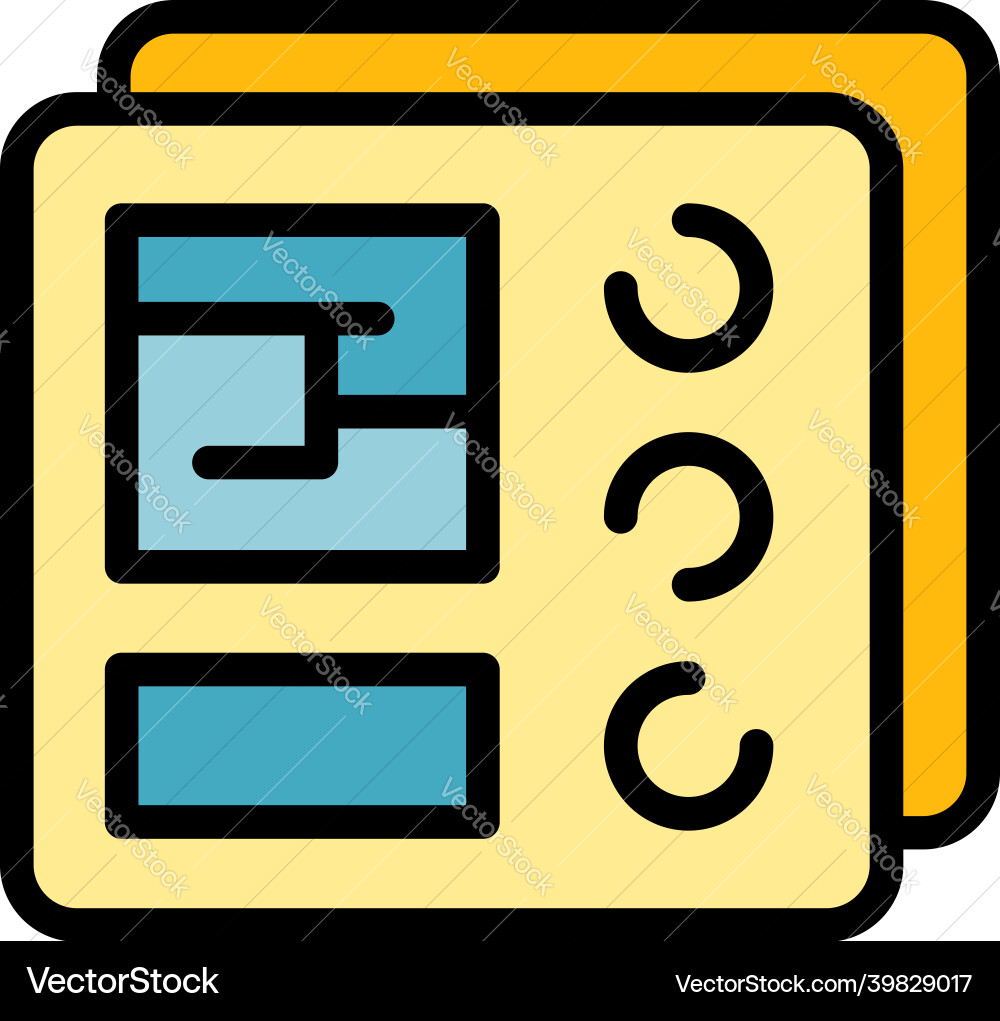 Api interface icon color outline Api interface icon color outline vector image