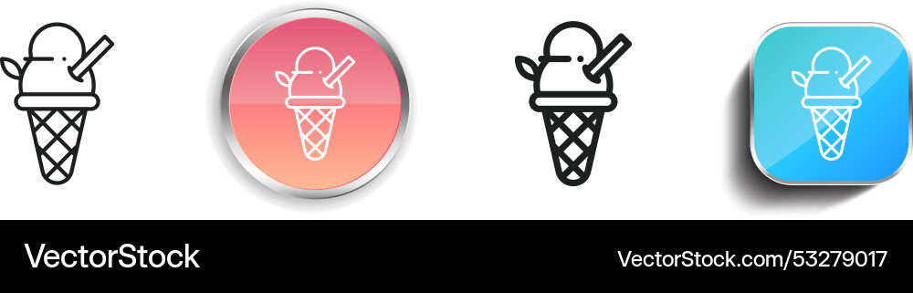 Dessert icon thin linear regular and button style Dessert icon thin linear regular and button style Vector Image