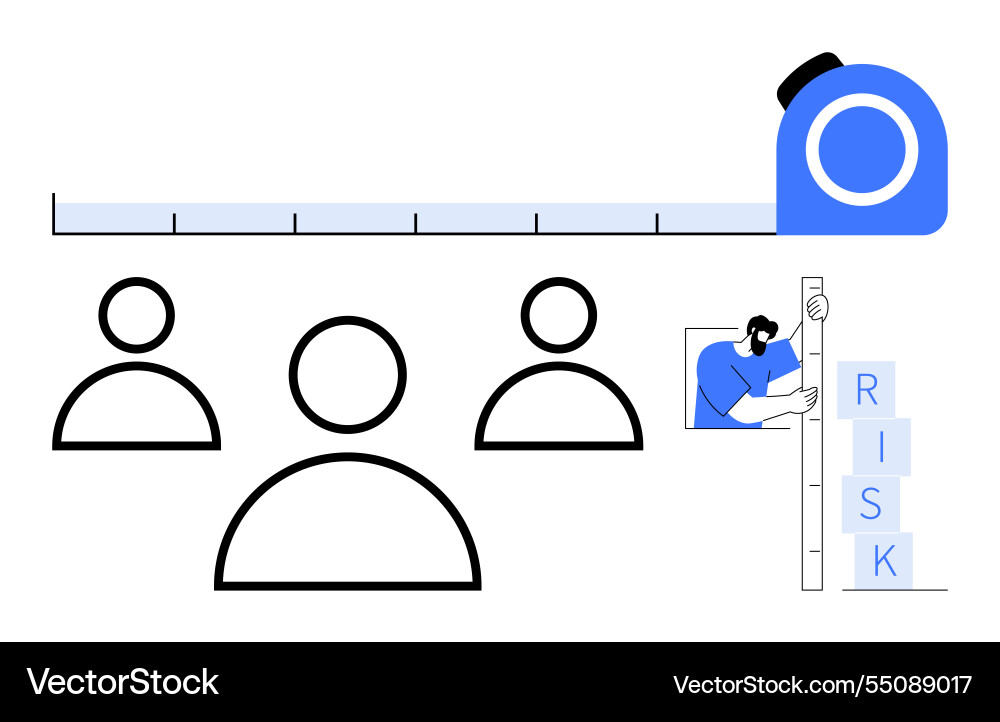 Evaluating team performance and measuring risk Evaluating team performance and measuring risk vector image