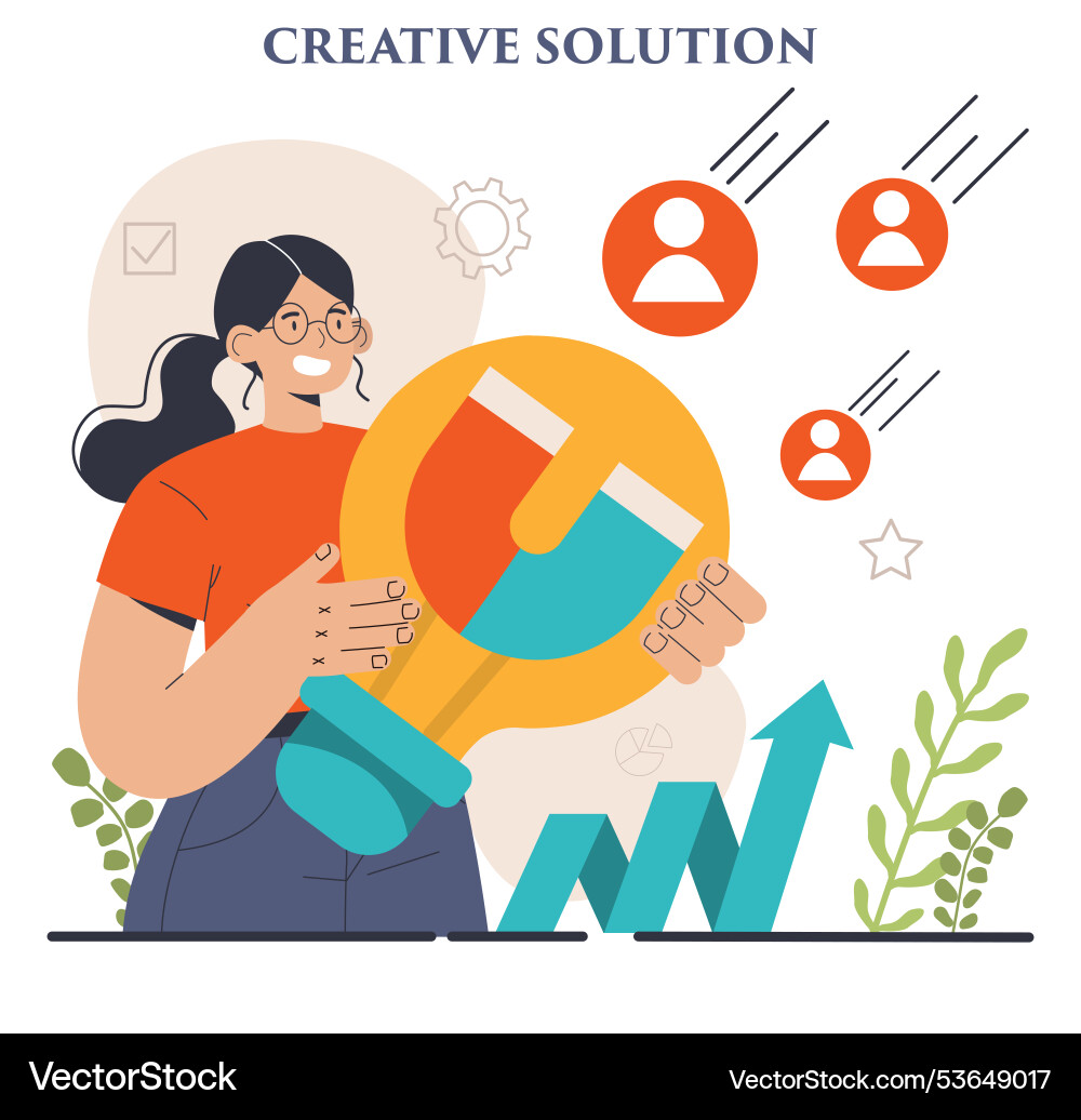 Finding a solution generation of creative idea Finding a solution generation of creative idea Vector Image