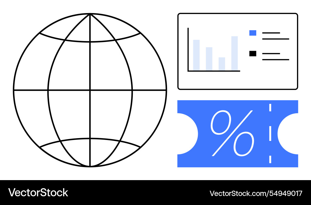 Global business analytics with statistical data Global business analytics with statistical data vector image