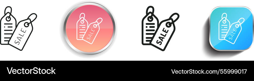 Label icon thin linear regular and button style Vector Image