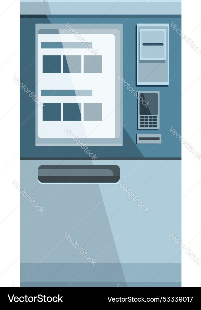 Modern atm machine showing processing payment Modern atm machine showing processing payment vector image
