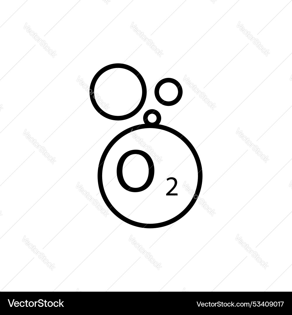 Oxygen o2 icon isolated on white background Oxygen o2 icon isolated on white background vector image