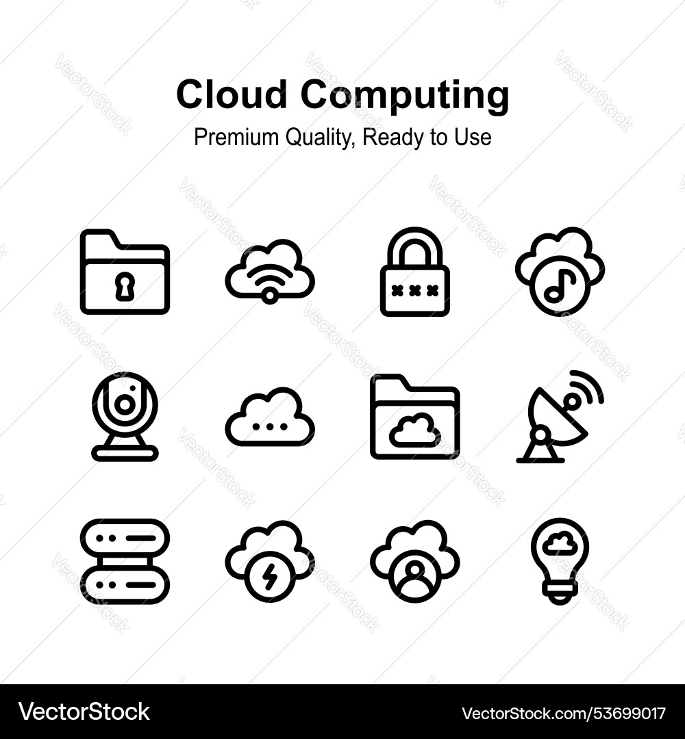 Pack of cloud computing icons ready to use Vector Image
