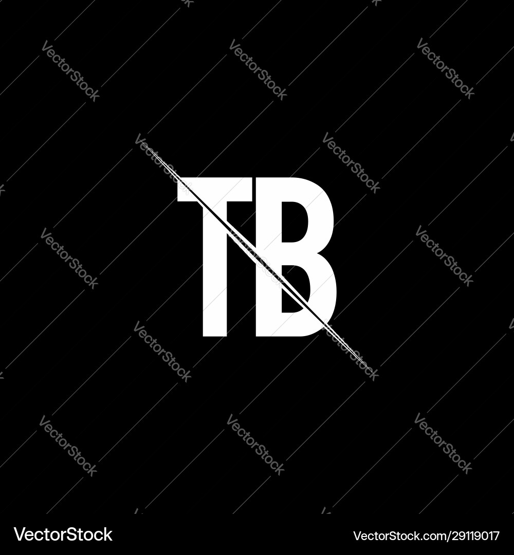 Tb logo monogram with slash style design template Tb logo monogram with slash style design template Vector Image