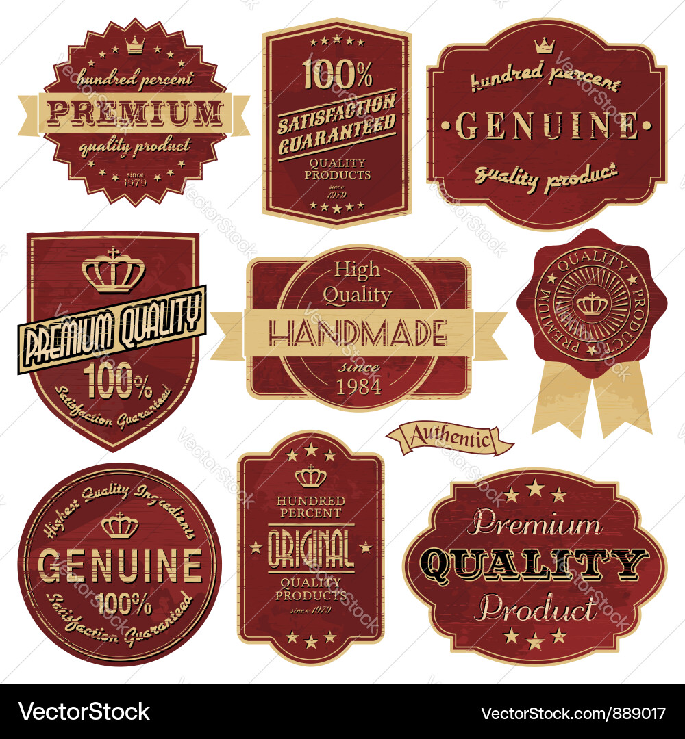 Vintage Labels & Awards Set Vector Image
