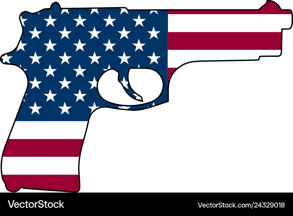 American Flag Pistol vector image