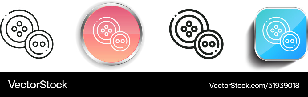 Buttons icon thin linear regular and button style vector image