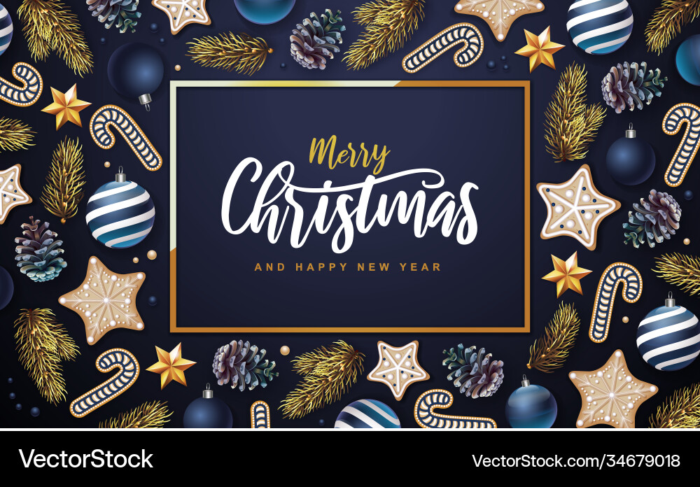 Christmas Holiday Greeting Card Vector Image