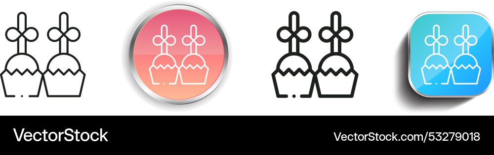 Desserts icon thin linear regular and button Desserts icon thin linear regular and button vector image