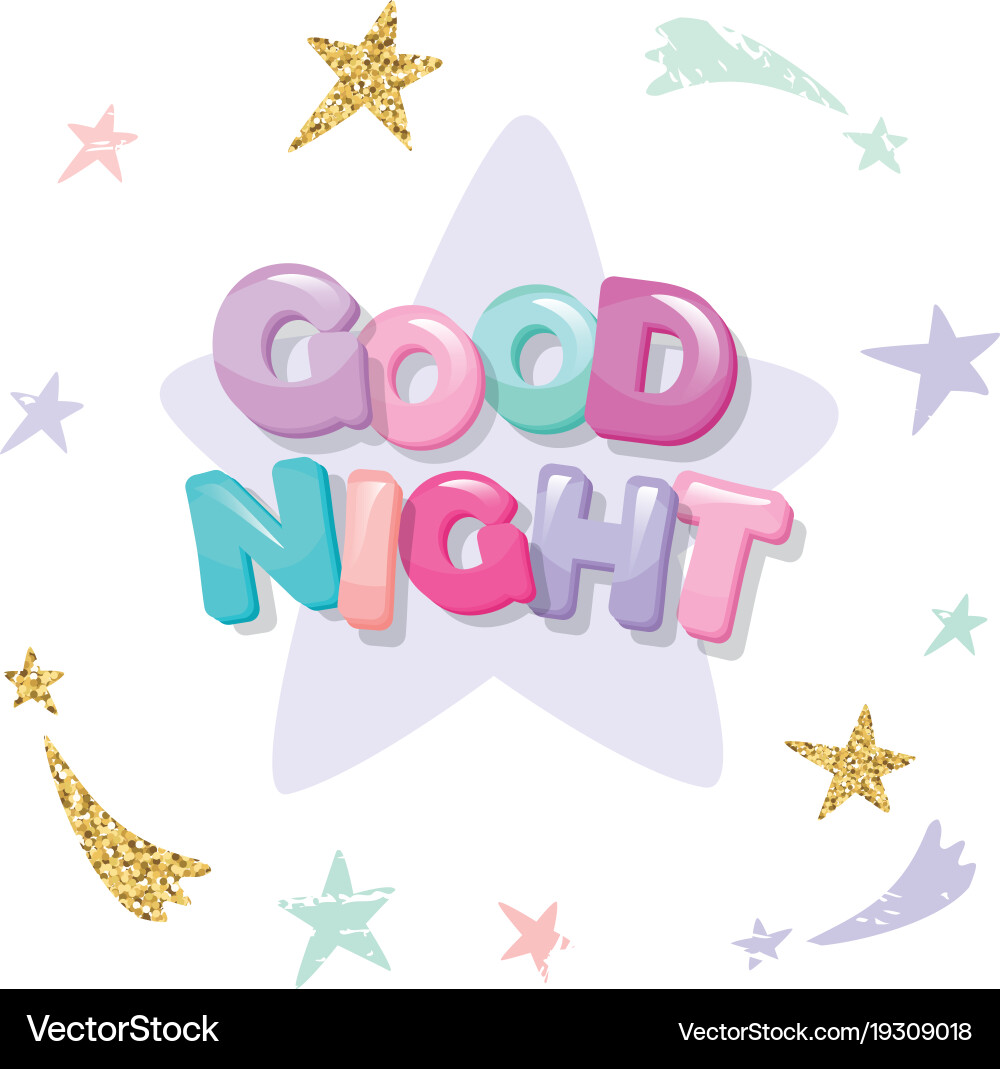 Gute Nacht süßes Design für Schlafanzüge vektorbild