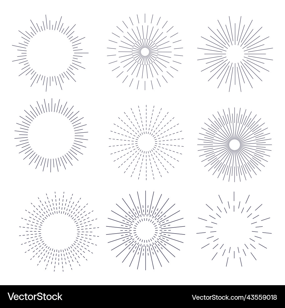 Hand drawn sunburst sun rays firework starburst Hand drawn sunburst sun rays firework starburst vector image