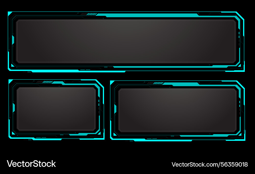 Hud set frames blue user interface elements Hud set frames blue user interface elements vector image