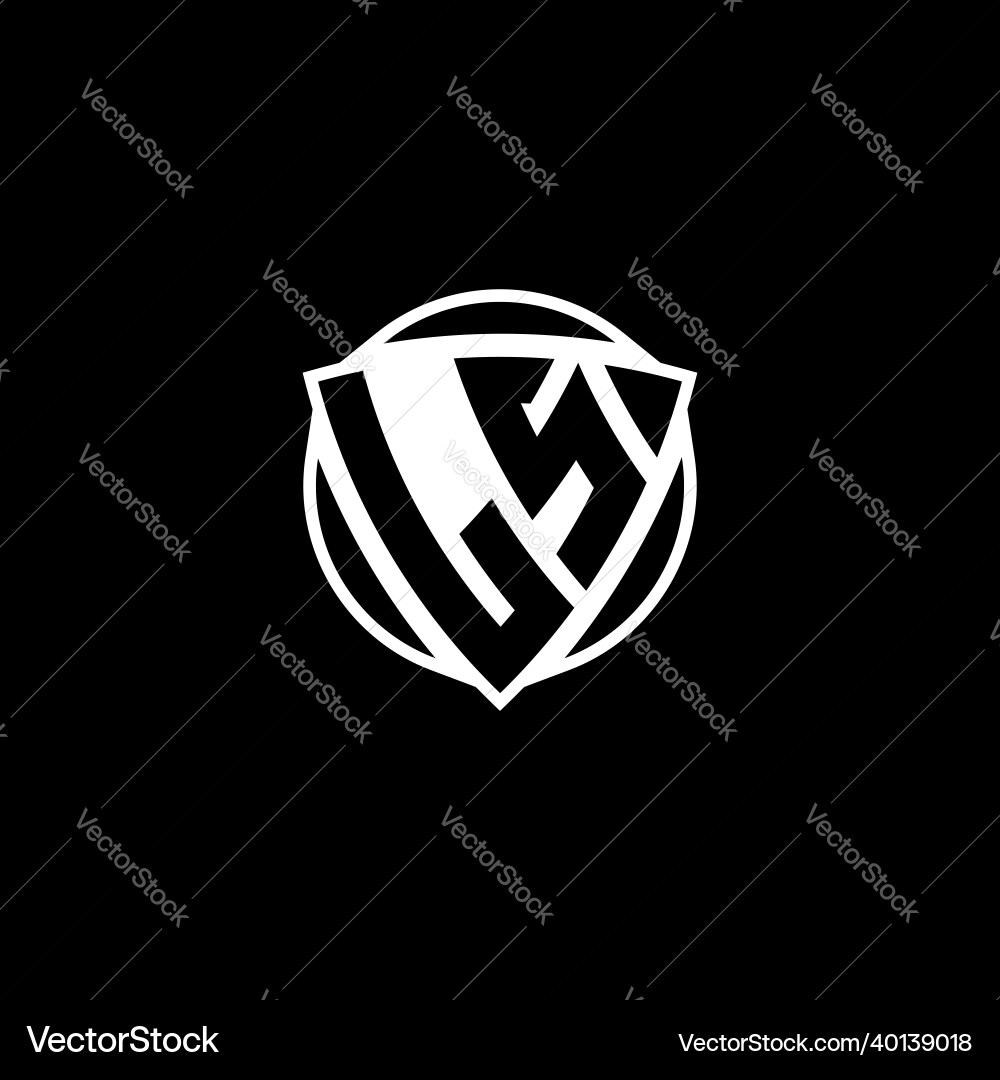 Ls logo monogram triangle shield and circle shape Ls logo monogram triangle shield and circle shape Vector Image