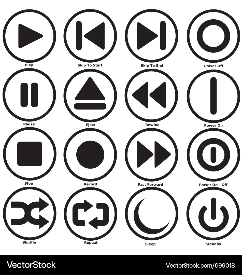 Media Player Controls vector image
