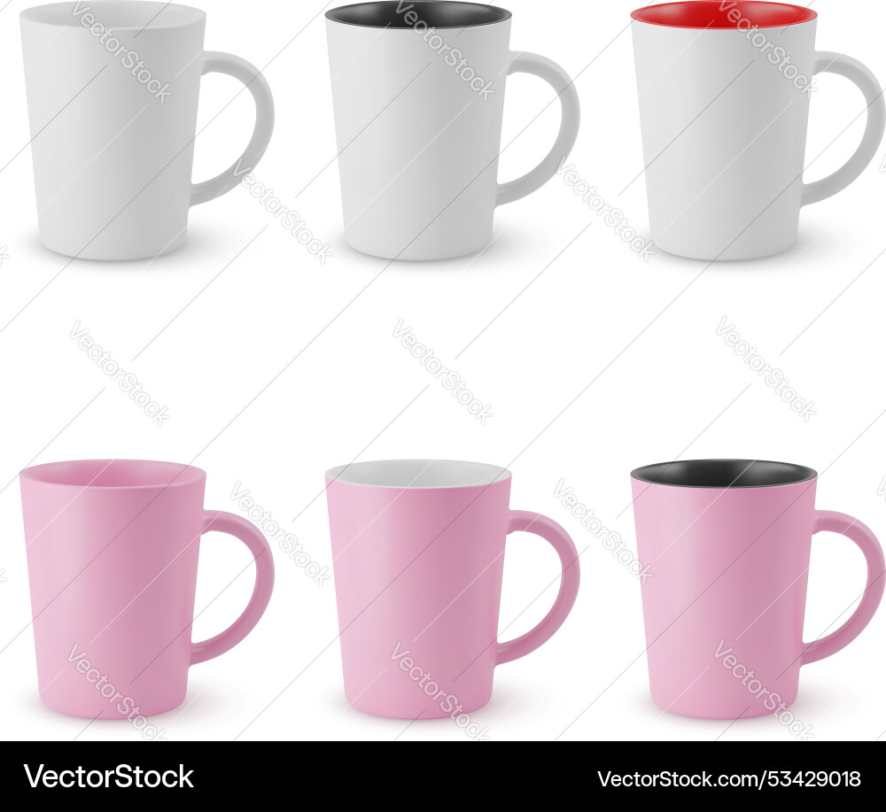 Set of empty cups Set of empty cups vector image