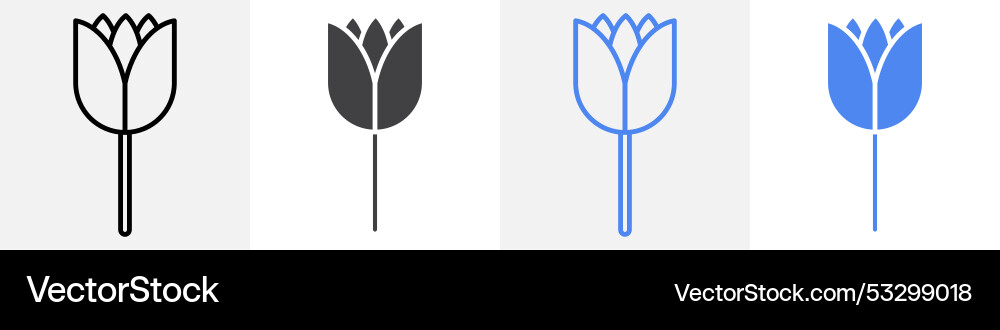 Tulip icon set use for web ui or app Vector Image